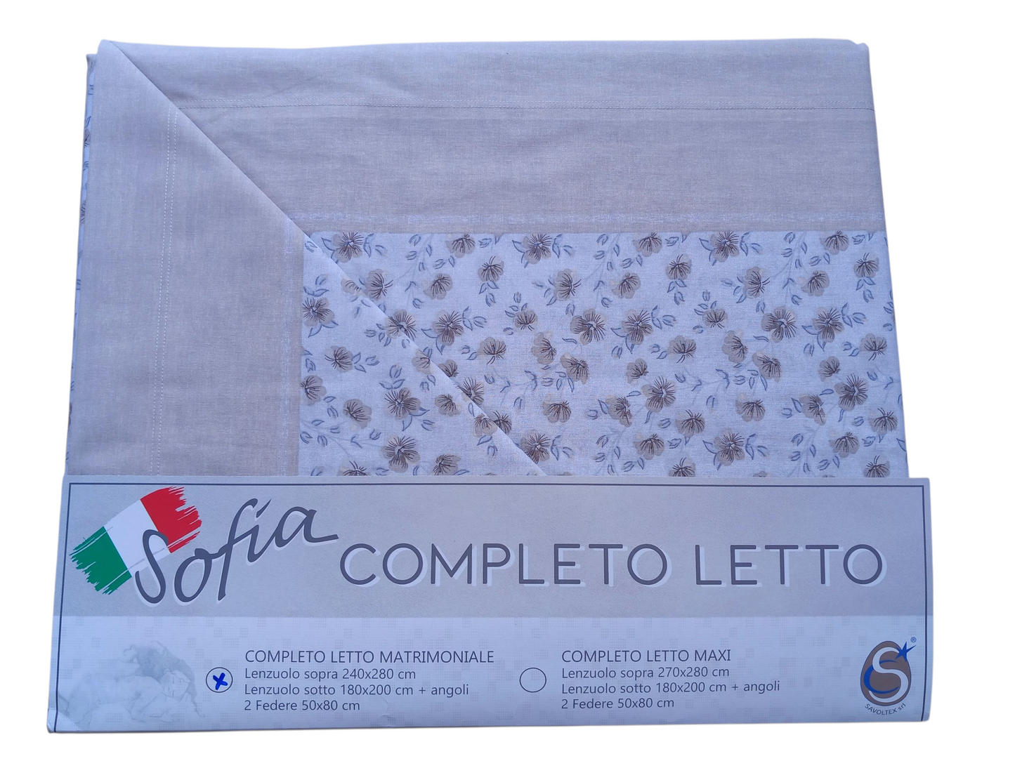 Completo letto matrimoniale 100% cotone  made in italy
