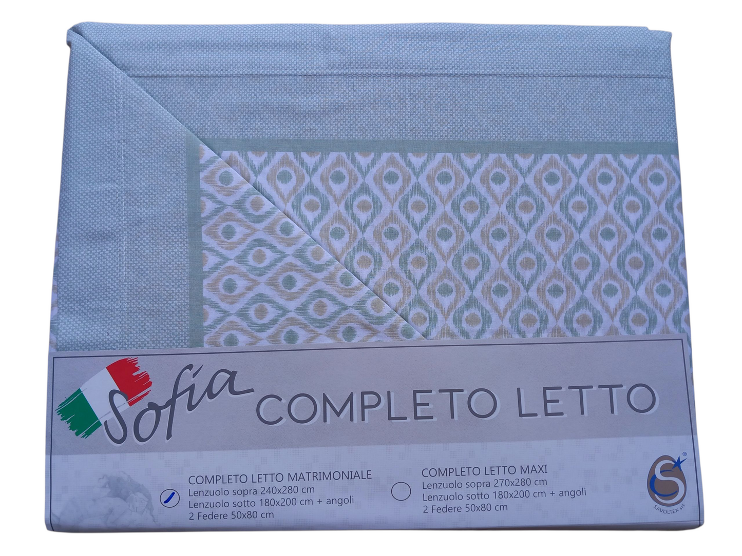 Completo letto matrimoniale 100% cotone  made in italy
