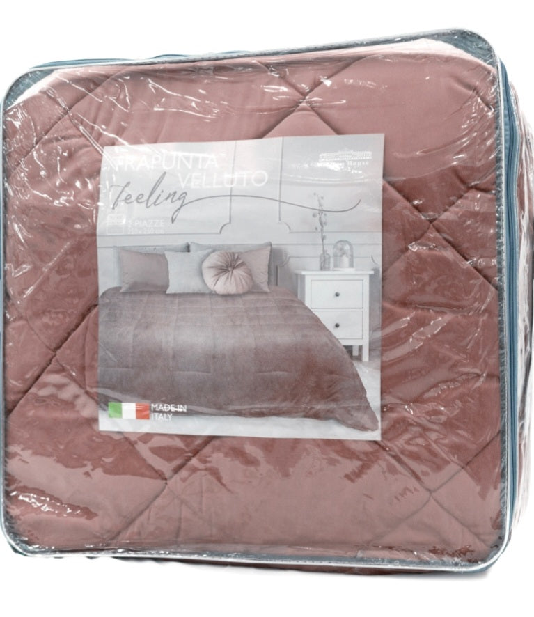 Trapunta velluto matrimoniale cotton house.