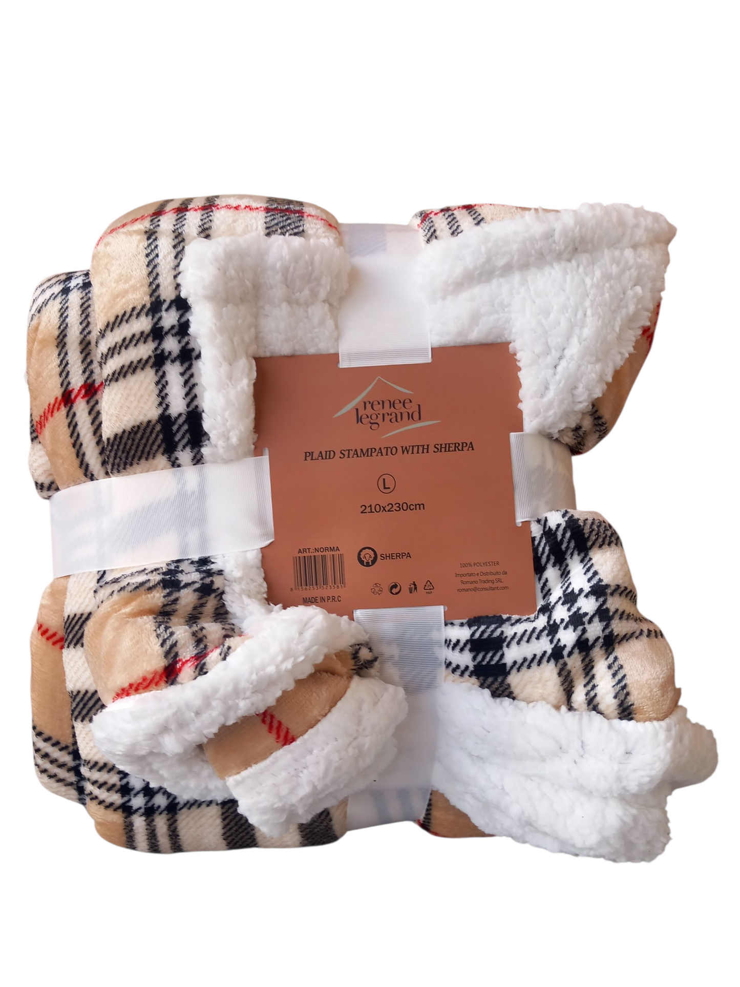 Plaid stampato matrimoniale cm210×230 in sherpa