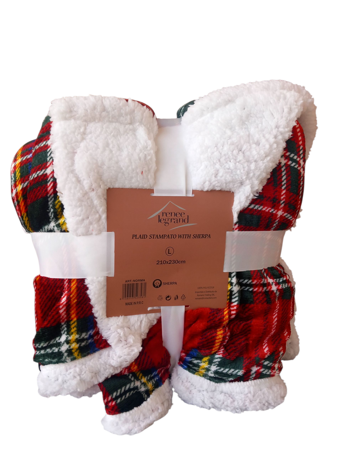 Plaid stampato matrimoniale cm210×230 in sherpa