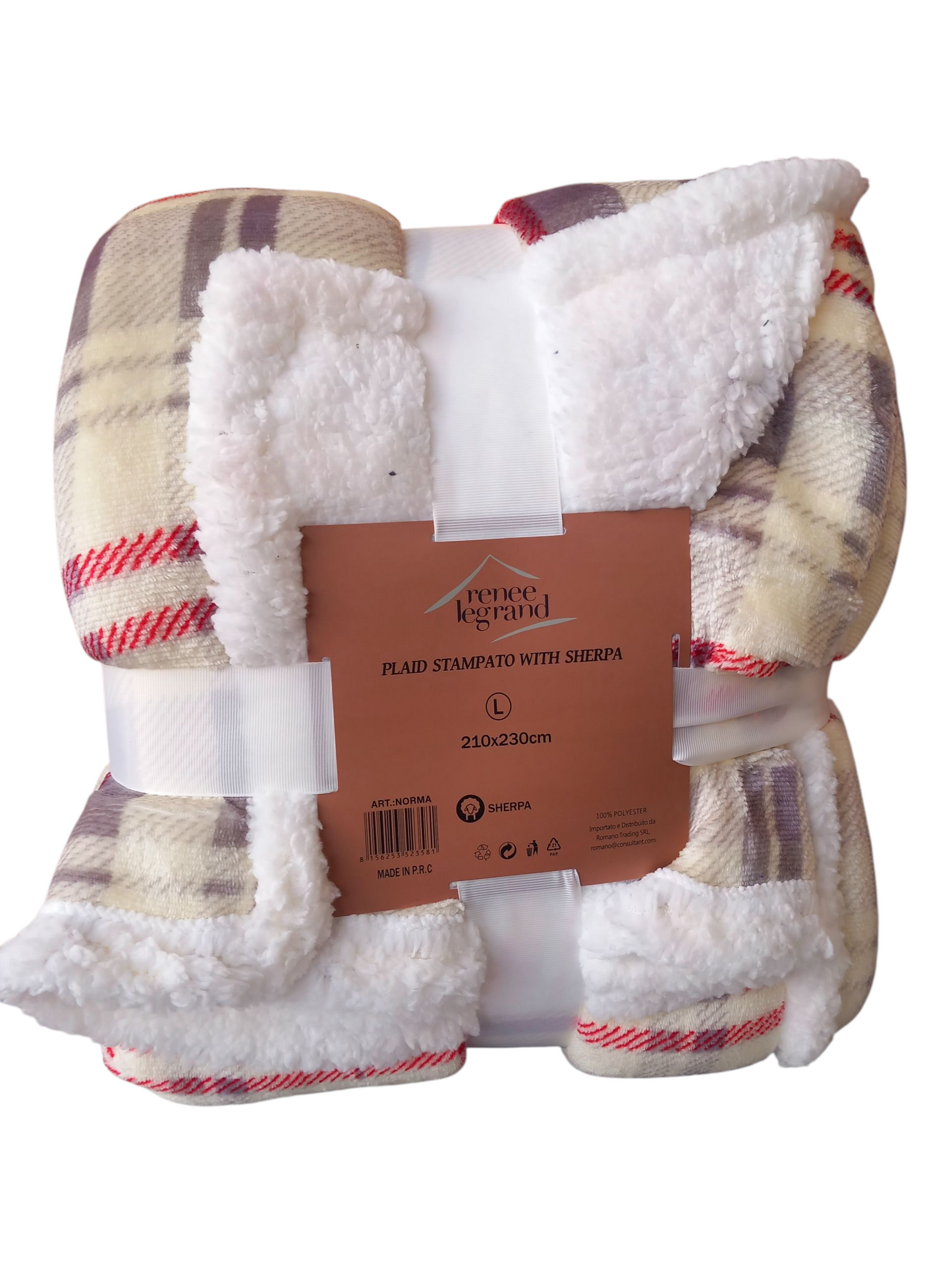 Plaid stampato matrimoniale cm210×230 in sherpa