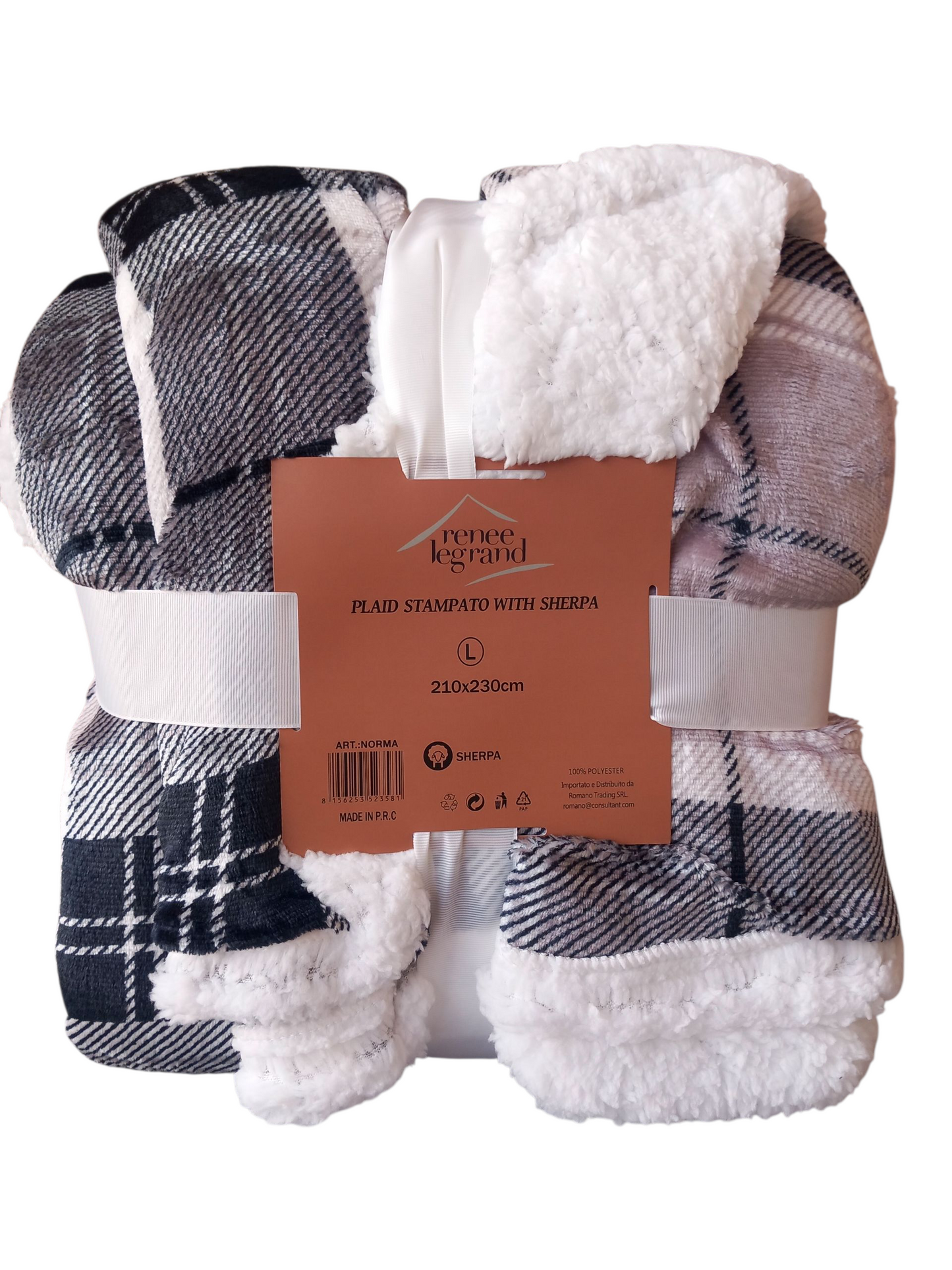 Plaid stampato matrimoniale cm210×230 in sherpa