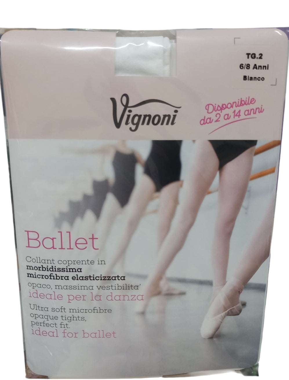 Collant coprente in microfibra vignoni Ballet.