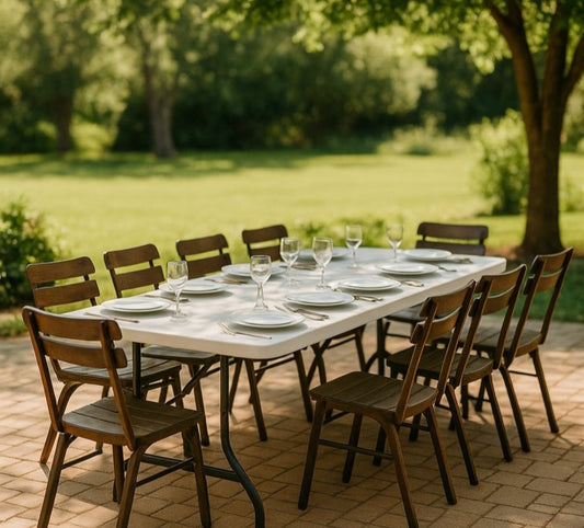 Tavolo pieghevole a valigia da 180X70X74 cm – “Quattro Stagioni”