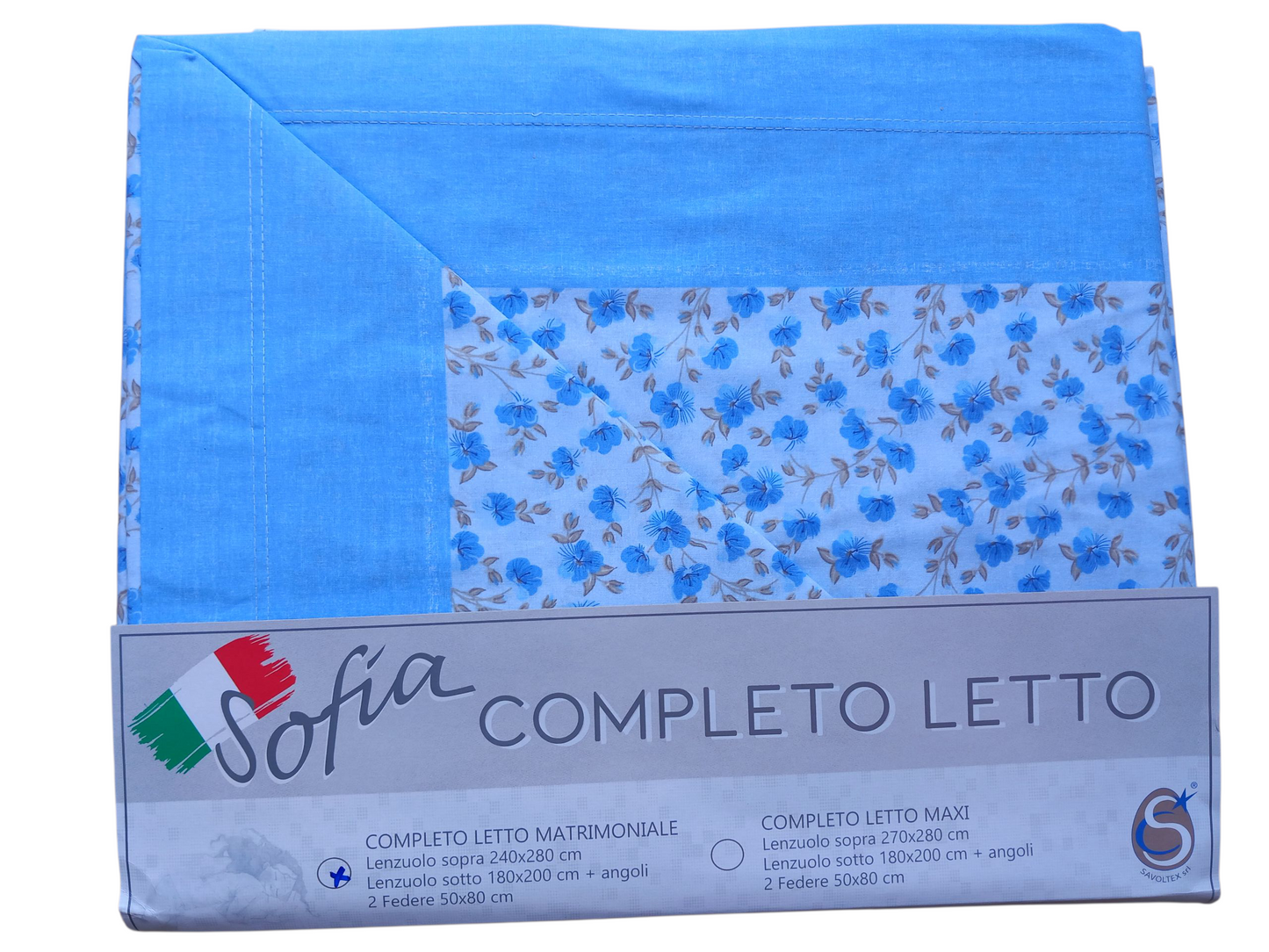 Completo letto matrimoniale 100% cotone  made in italy