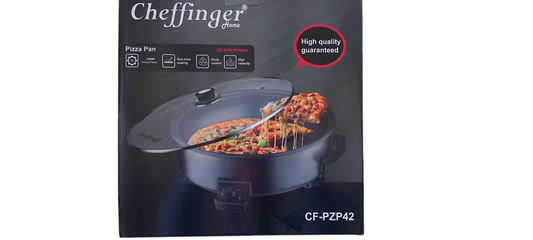 Padella elettrica per pizza con termostato, coperchio in vetro e rivestimento antiaderente, padella multifunzione con diametro di 40 cm e 1500 Watt, ideale per feste