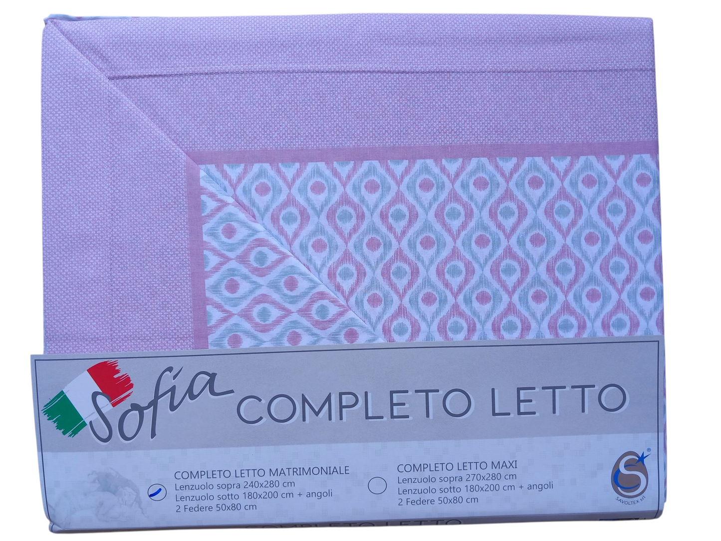 Completo letto matrimoniale 100% cotone  made in italy