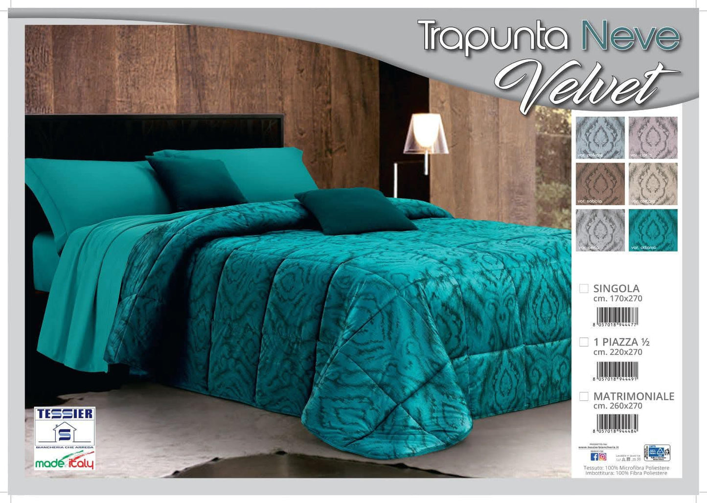 Trapunta in velluto matrimoniale 260×270