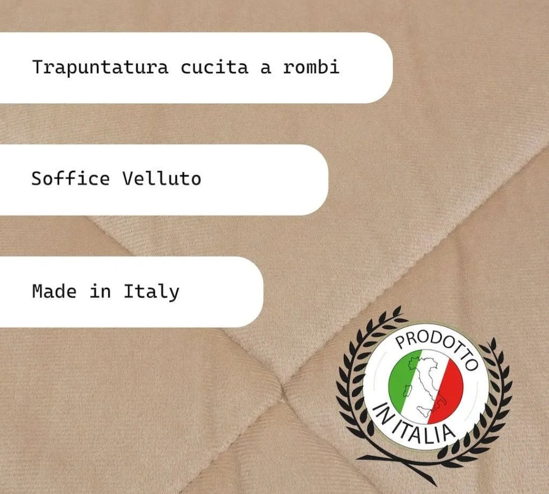 Trapunta velluto matrimoniale cotton house.