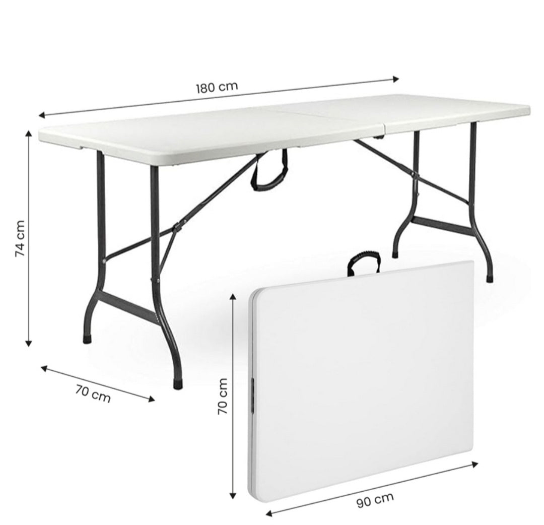 Tavolo pieghevole a valigia da 180X70X74 cm – “Quattro Stagioni”