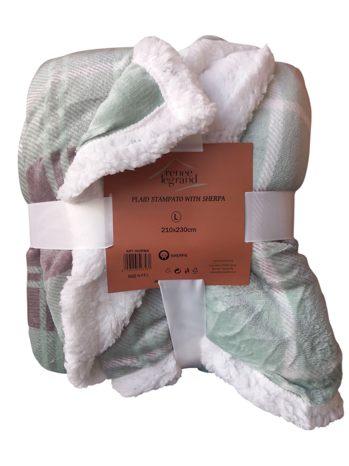 Plaid stampato matrimoniale cm210×230 in sherpa