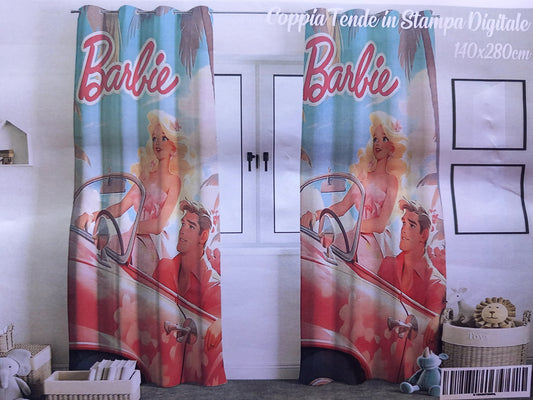Coppia di tende in stampa digitale BARBIE cm 140×280