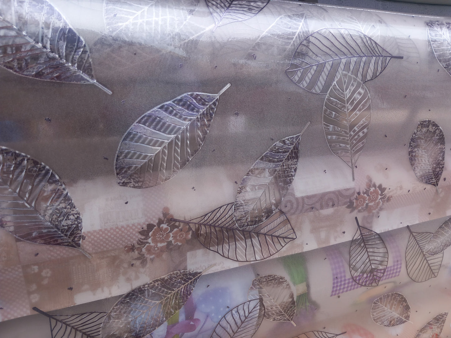 Tovaglia in PVC trasparente con disegno in 3D