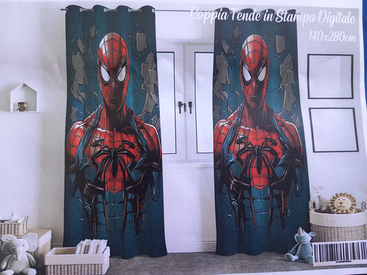 Coppia di tende in stampa digitale SPIDERMAN cm 140×280