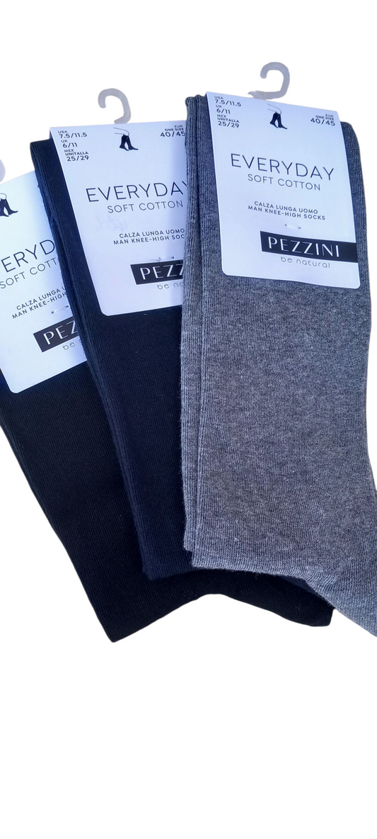 3 paia calze lunghe in caldo cotone da uomo.