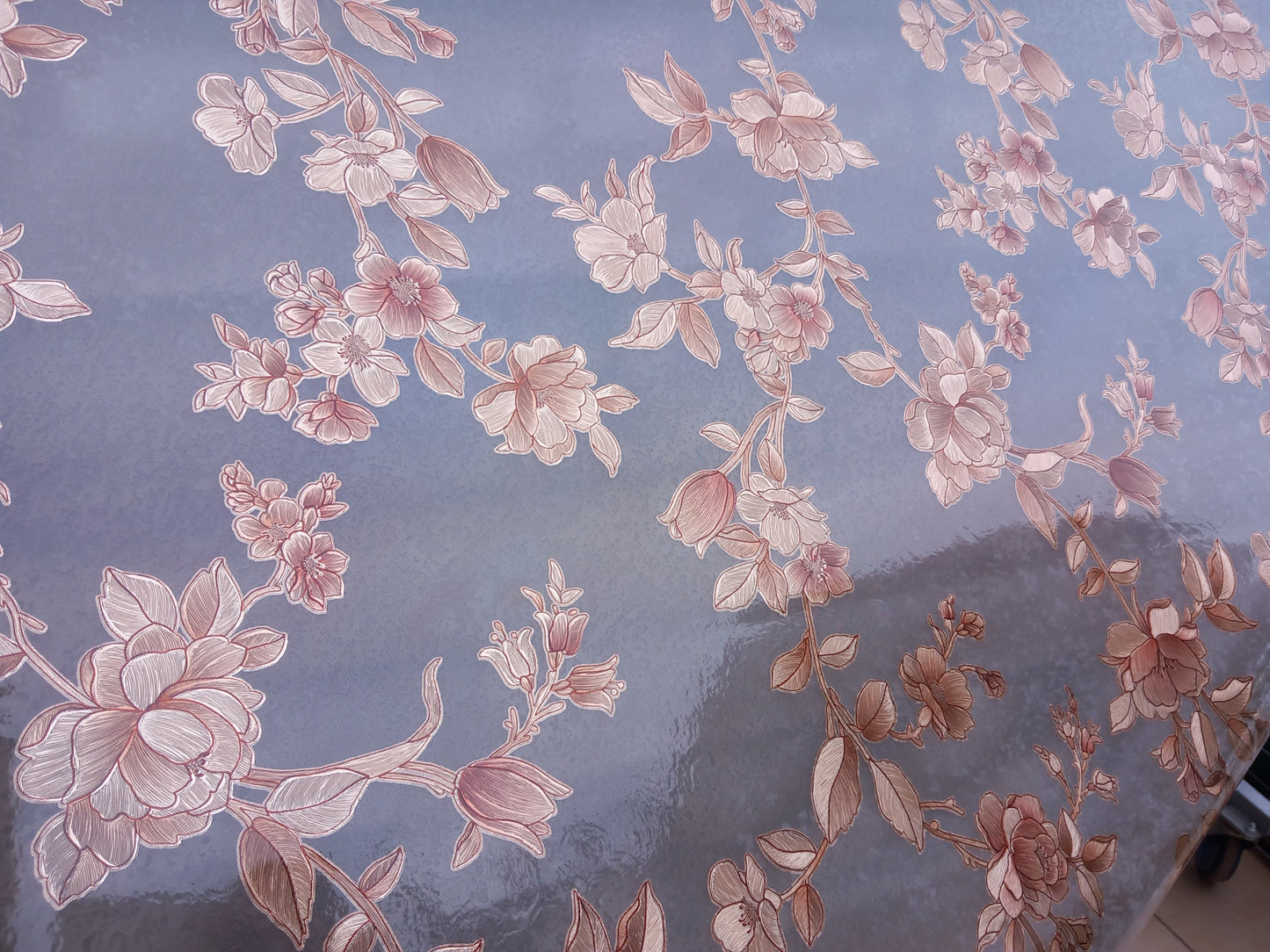 Tovaglia in PVC trasparente con disegno in 3D