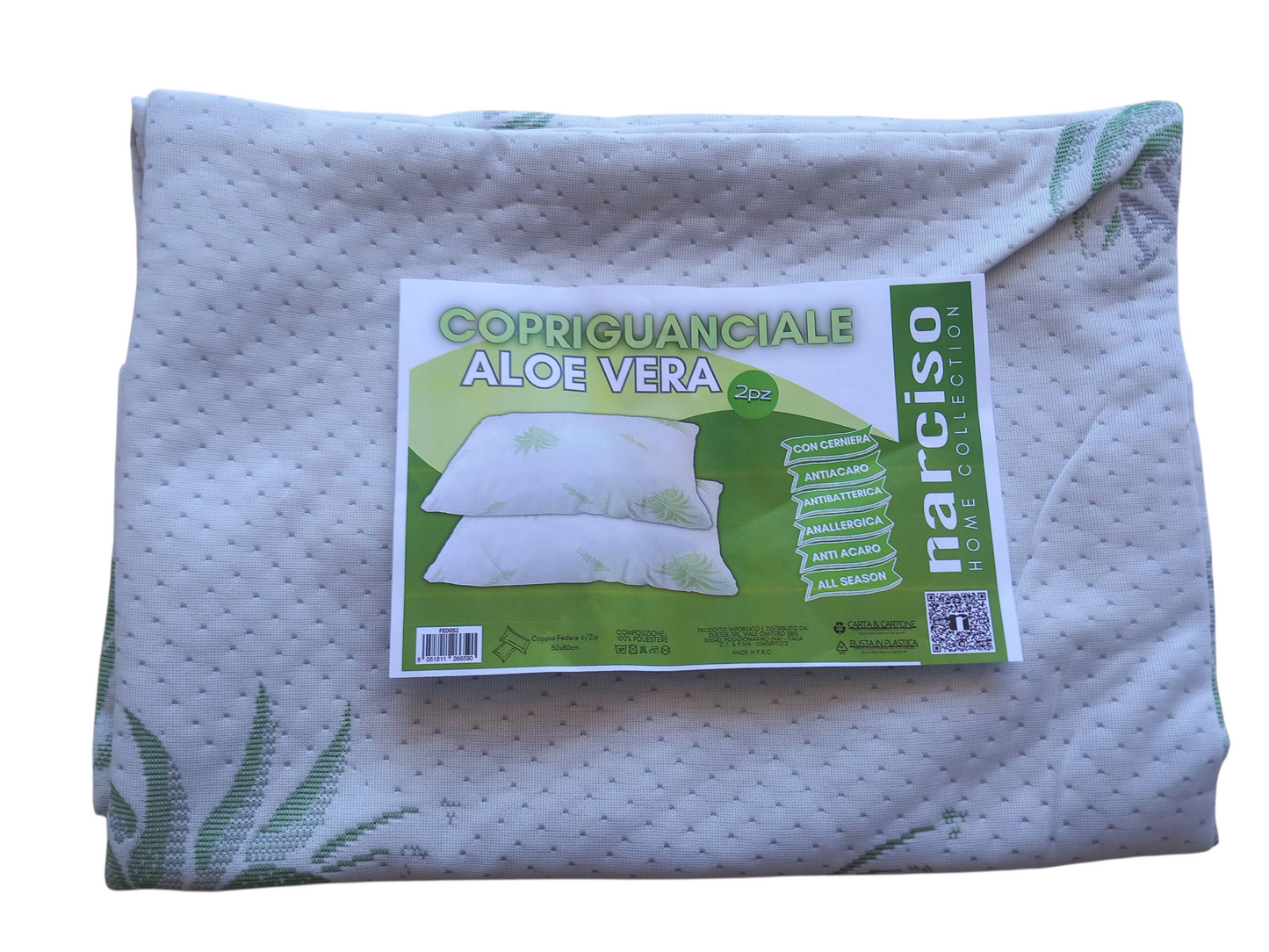 Coppia di Copriguanciale aloe vera