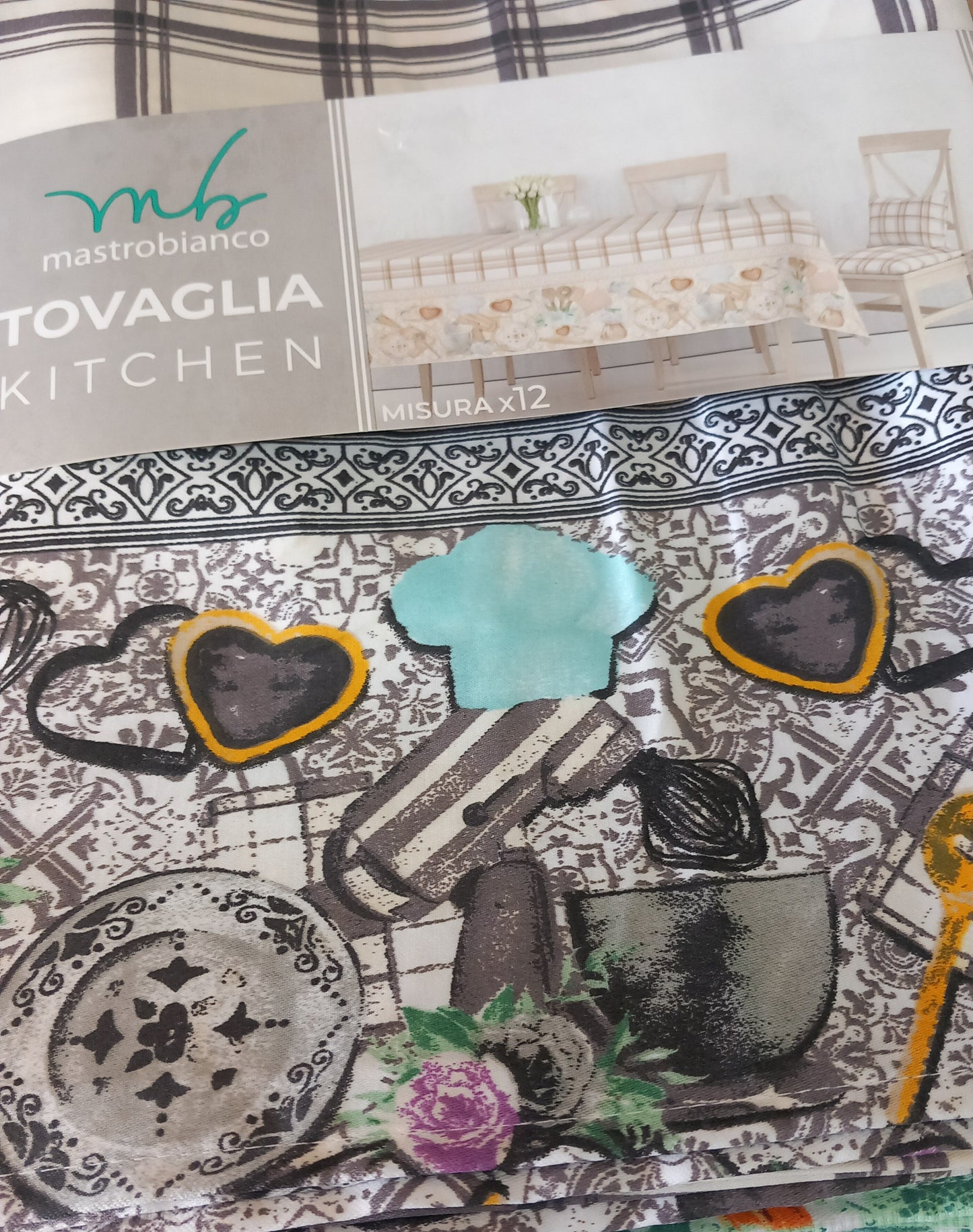 Tovaglia 12 posti in raso imperiale cm 220