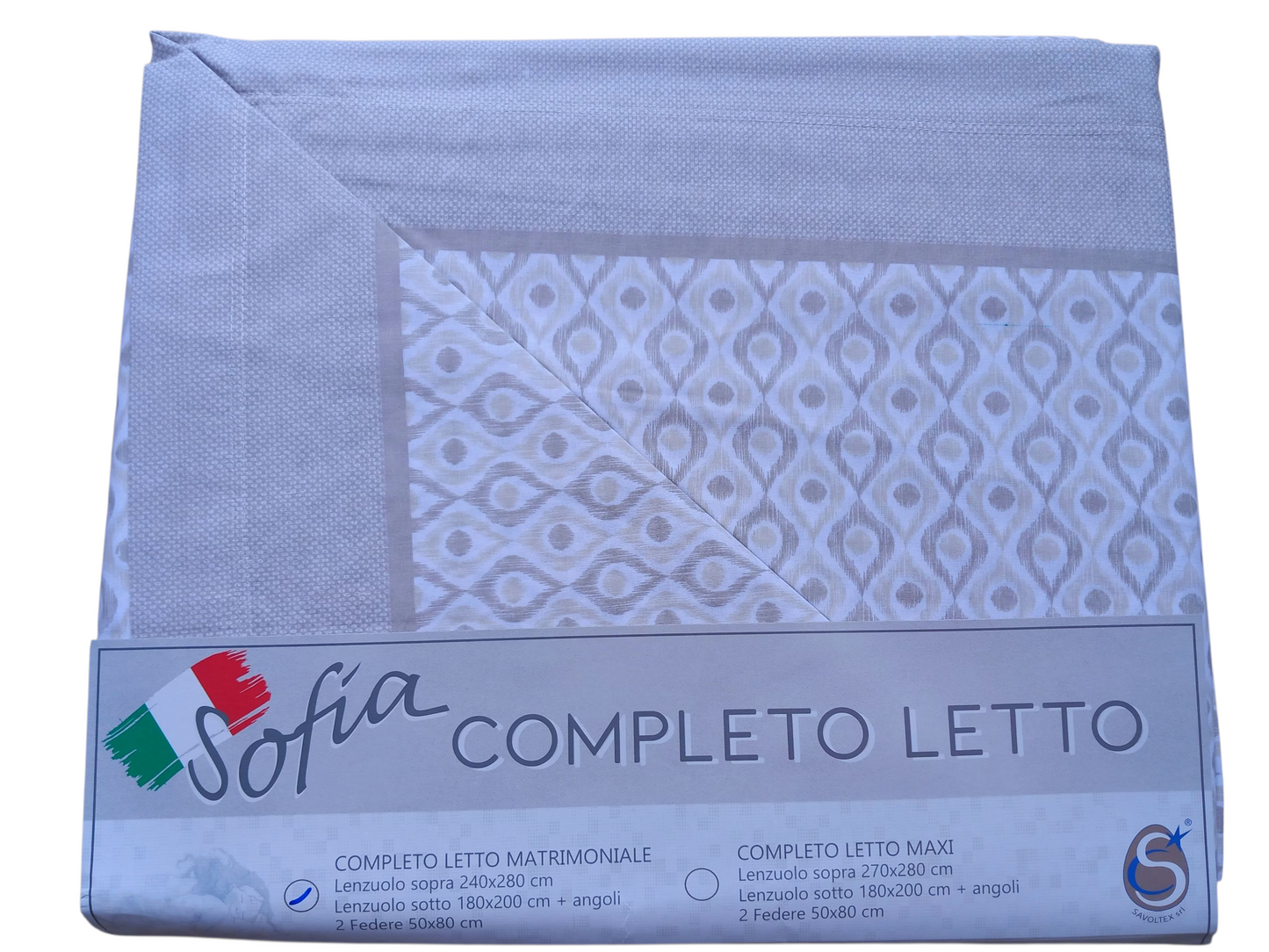 Completo letto matrimoniale 100% cotone  made in italy