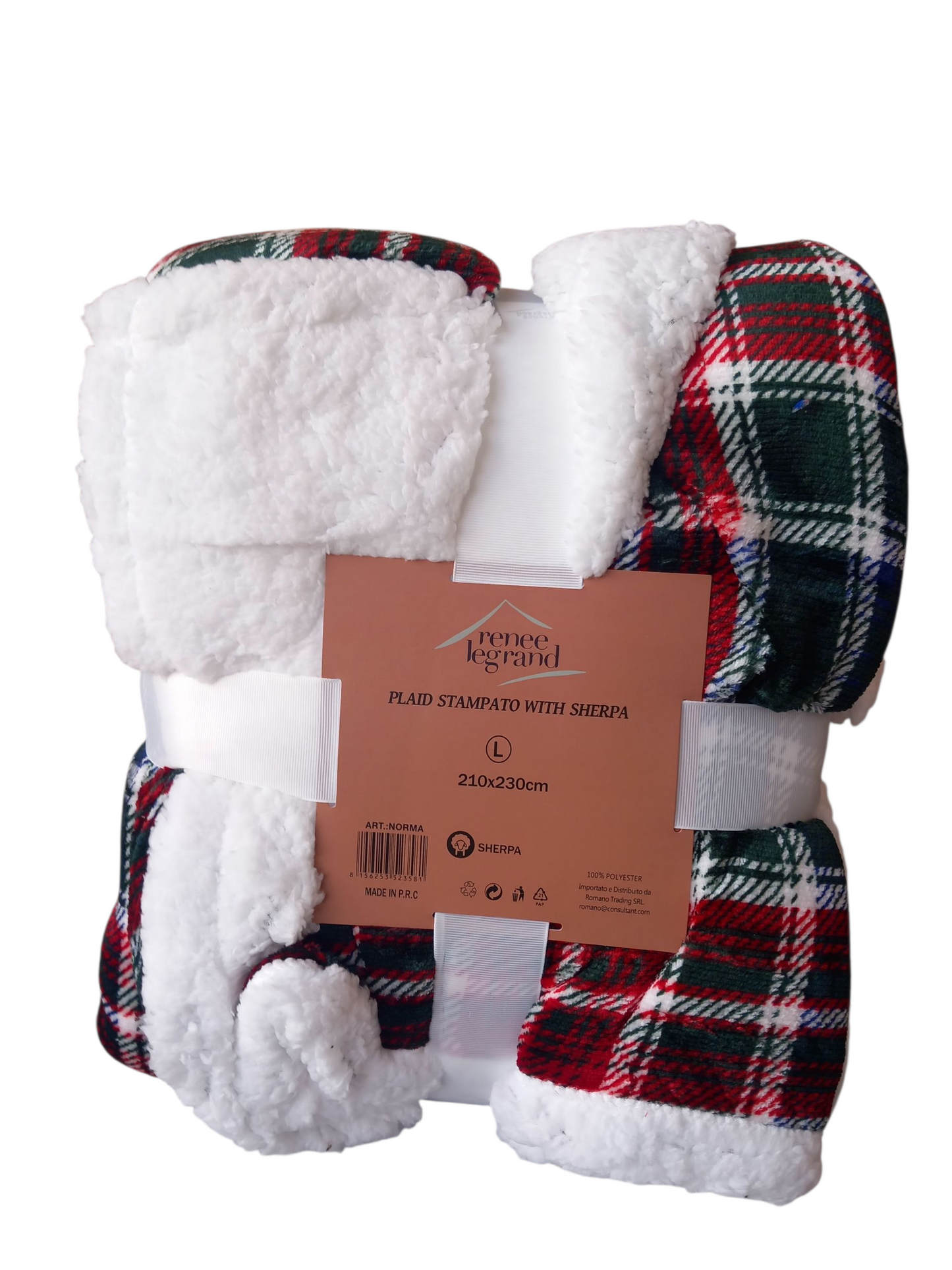 Plaid stampato matrimoniale cm210×230 in sherpa