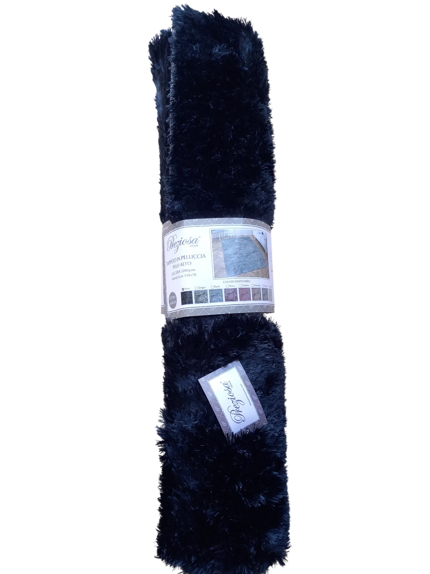 Tappeto arredo con pelliccia pelo alto lucido cm 70×110