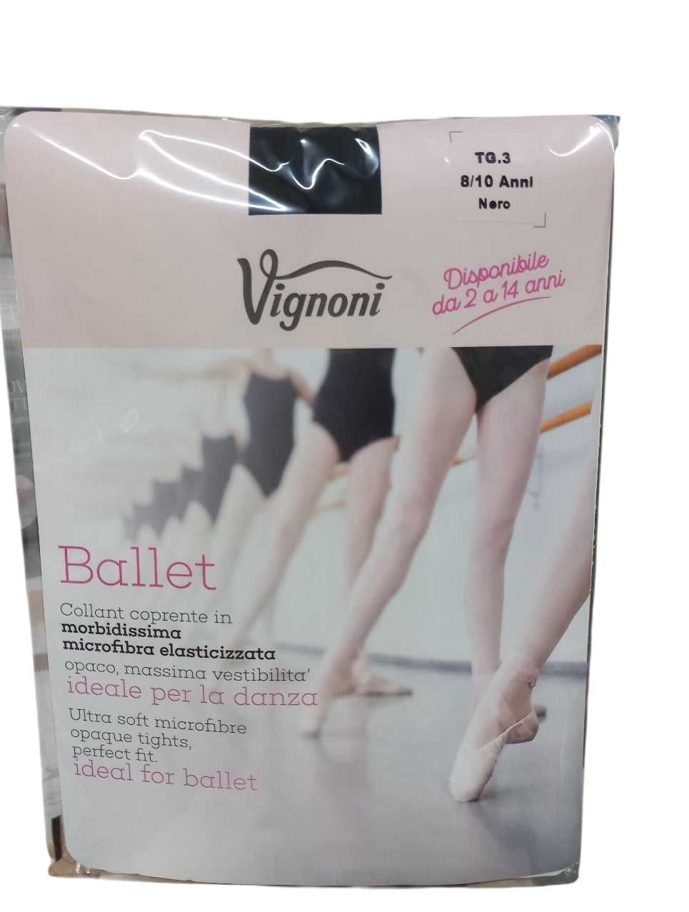 Collant coprente in microfibra vignoni Ballet.