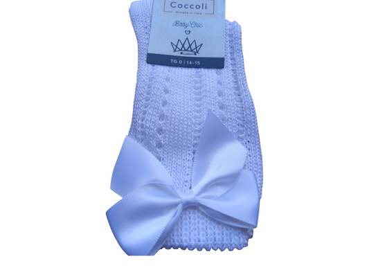 Calza da cerimonia traforata 100%cotone filo di Scozia.