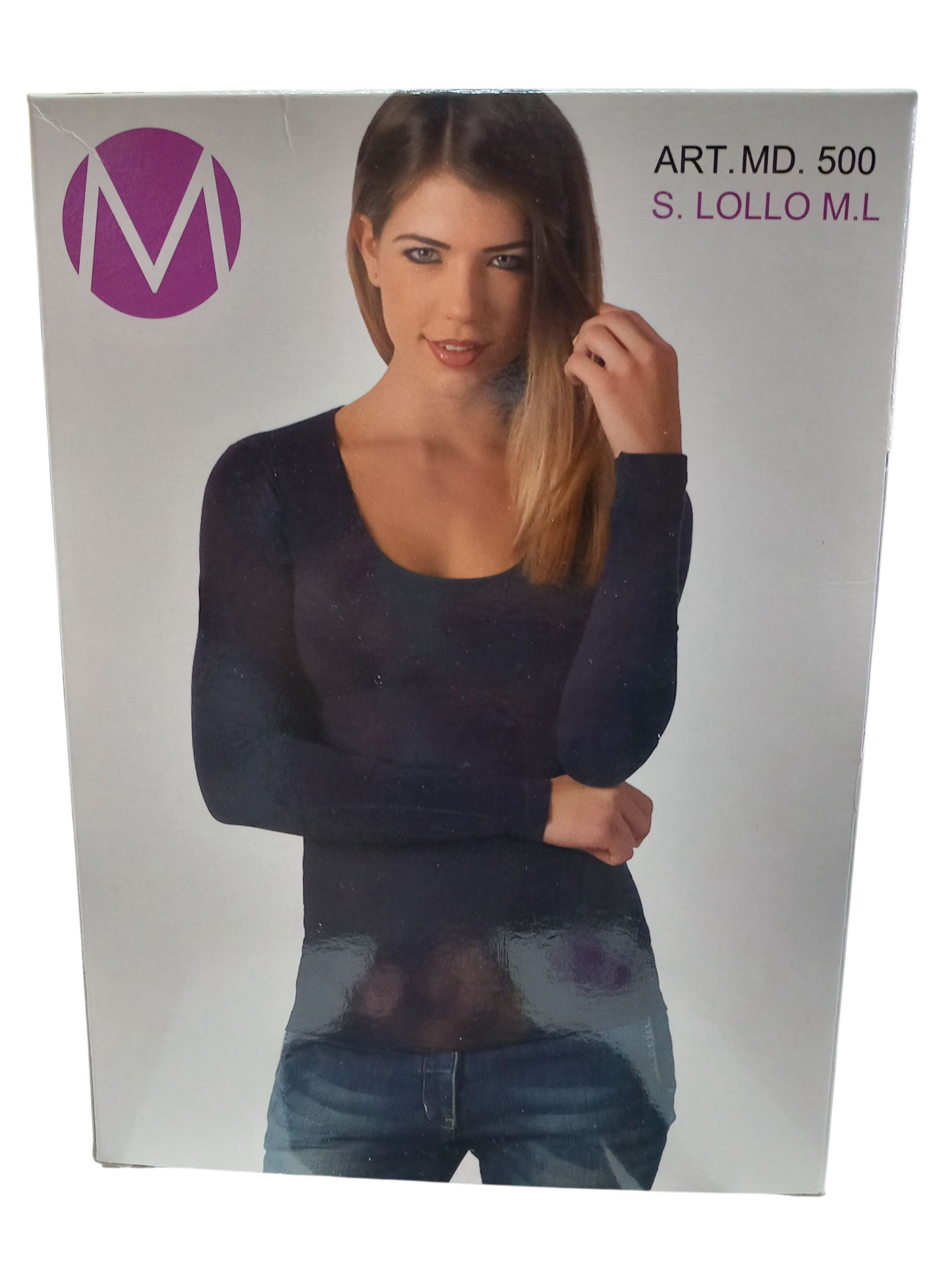 Maglia manica lunga scollo Lollo in cotone elasticizzato.