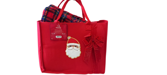 Plaid matrimoniale con retro agnellato in comoda borsa christmas.