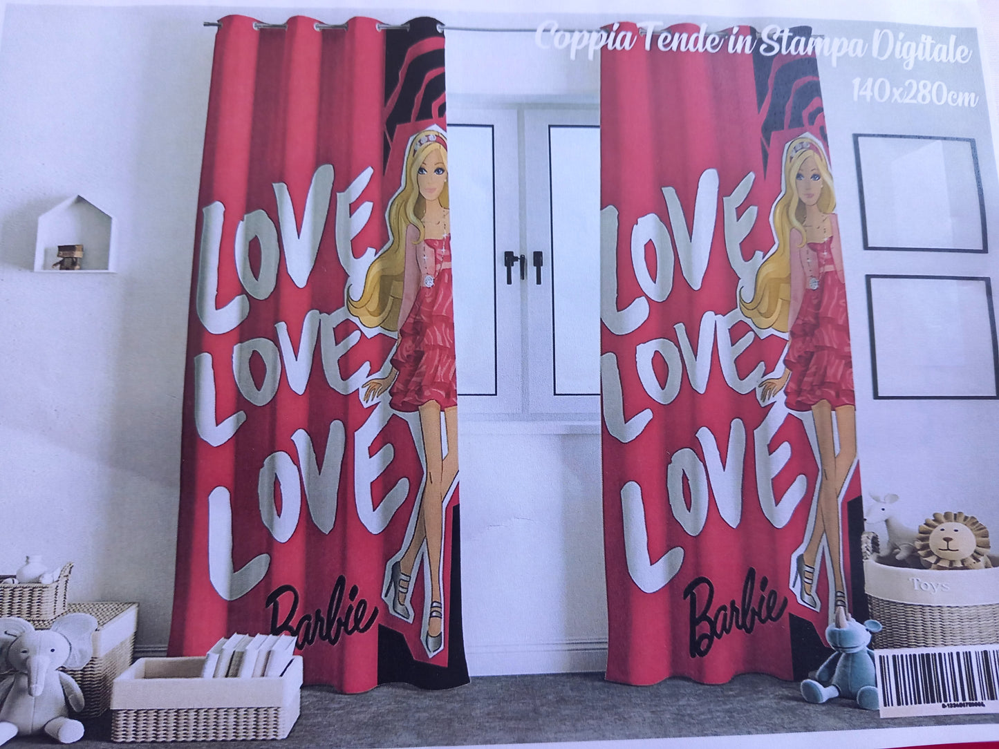 Coppia di tende in stampa digitale BARBIE cm 140×280