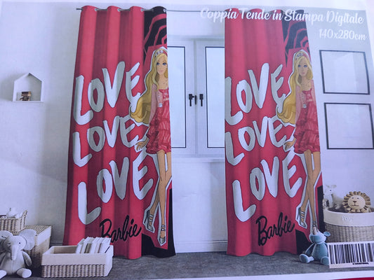 Coppia di tende in stampa digitale BARBIE cm 140×280