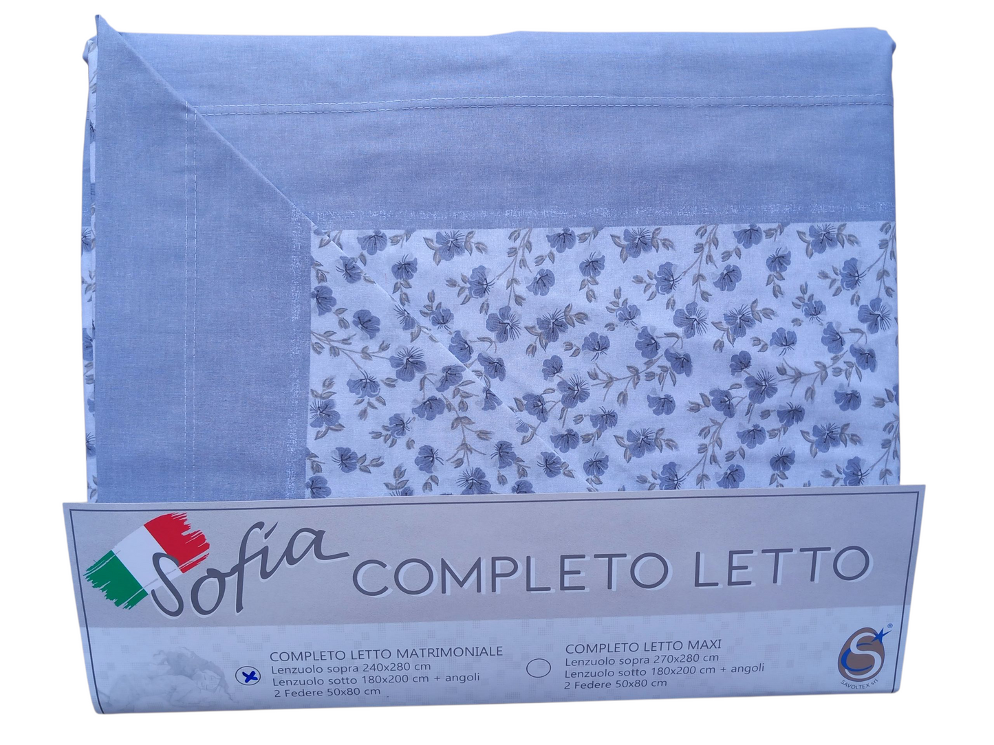 Completo letto matrimoniale 100% cotone  made in italy