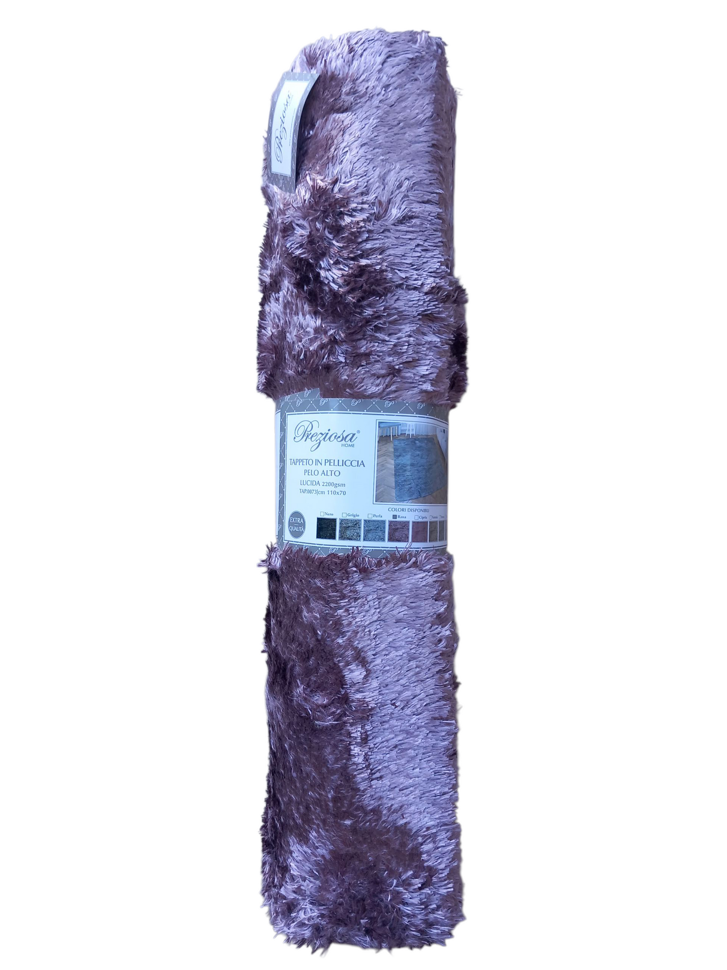 Tappeto arredo con pelliccia pelo alto lucido cm 70×110